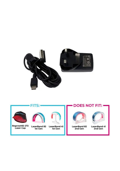 HAIRMAX CHARGER FOR LASERBAND 41/82 & REGROW MD LASERCAP (Older Devices) hairmax.co.uk